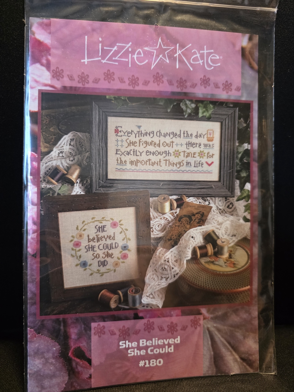Lizzie*Kate She Believed She Could #180 Cross Stitch Kit #180 NWT